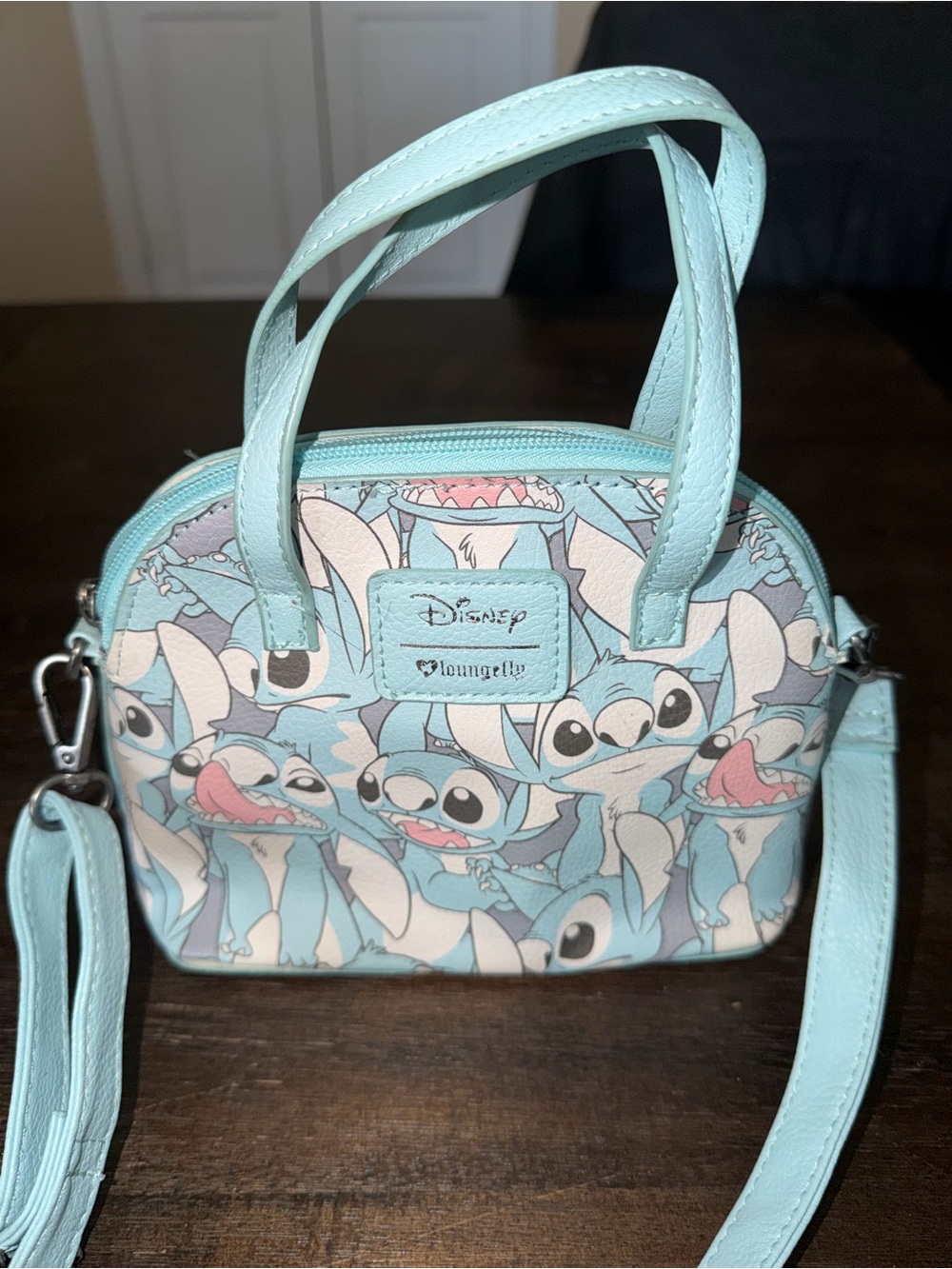 Loungefly x Disney Stitch Mini Blue Crossbody Satchel